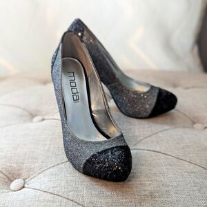 Silver and Black High Heels